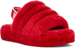 UGG Kids Fluff Yeah Slide -Footwear Hub Shop ugg kids fluff yeah slide ribbon red 1098494k rbrd 51555.1647038453